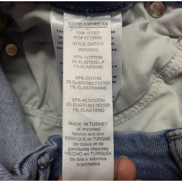 Good American Good Waist Skinny GW731T Women's High-Rise Size 6/28 Raw Hem Jeans - Picture 7 of 9